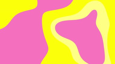 Pembe ve sarı soyut şekiller, arka plan, marka ve modern sanatsal kavramlar için eğlenceli bir tasarım oluşturur..