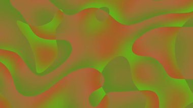 Soyut yeşil ve turuncu akış şekilleri arka plan, dijital sanat, web siteleri ve sanatsal projeler için uygun dokulu bir zemin oluşturur.