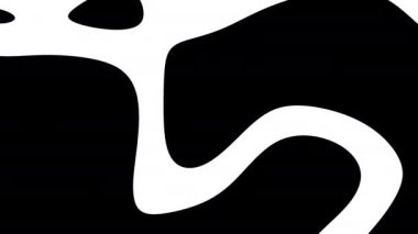 Beyaz soyut şekiller, siyah arkaplanda keskin bir kontrast oluşturur. Modern minimalist tasarım projeleri, web sayfaları veya kurumsal sunumlar için uygundur.