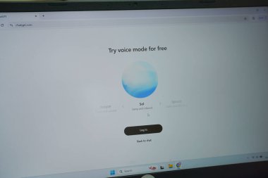 Balikpapan 28 Mayıs 2025. ABD 'li yapay zeka şirketi OpenAI LLC' nin web sitesi olan cep telefonu iş logosu önünde ekranda. Telefon ekranının sol üst kısmına odaklan.