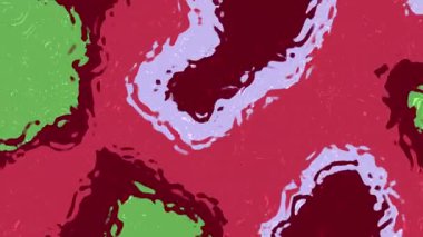 Kırmızı, yeşil ve mor renkli canlı soyut girdap tasarımı. Kalın renklere sahip arkaplan, ambalaj, baskı ve sanatsal projeler için uygundur.