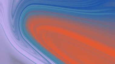 Turuncu, mavi ve lavanta renklerinin sıvı karışımı. Soyut arka planlar, sanatsal tasarımlar, canlı sunumlar veya enerjik markalaşma kavramları için harika..