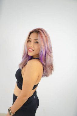 portrait of a beautiful girl in the studio on white background