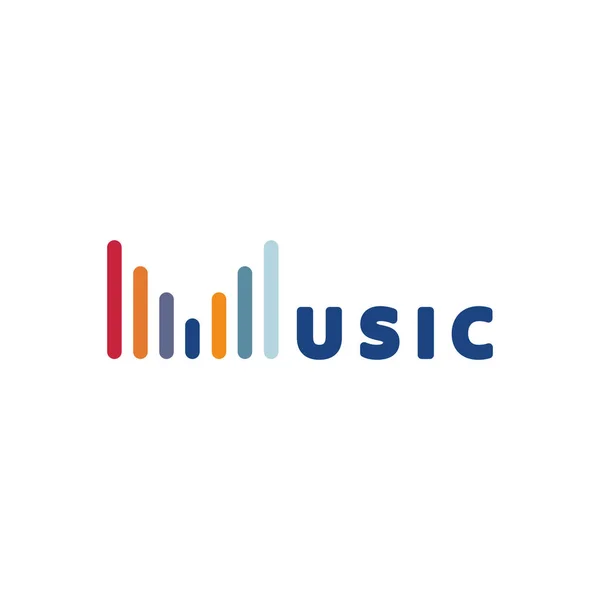 音楽についてのワードマークのロゴ 音楽のロゴワードマークシンプルな編集可能 ベクトル ワードマークのロゴ — ストックベクタ