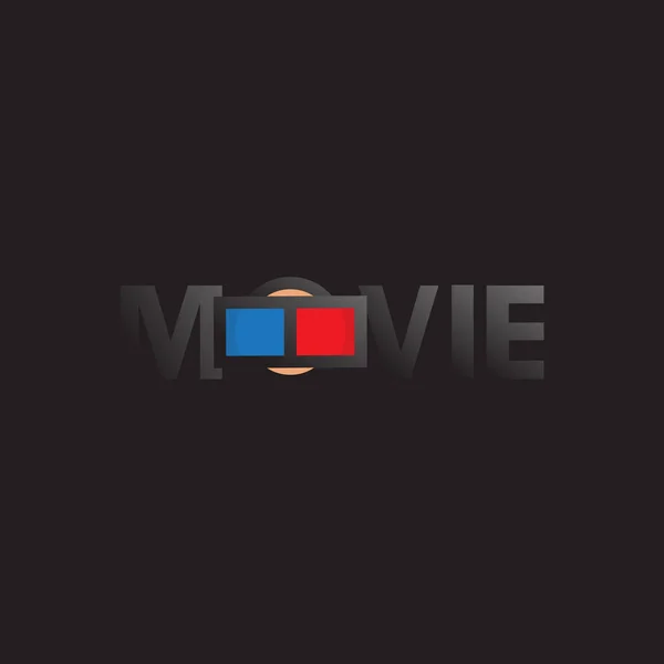 Logotipo Wordmark Sobre Filme Logotipo Filme Wordmark Simples Editável Vektor — Vetor de Stock