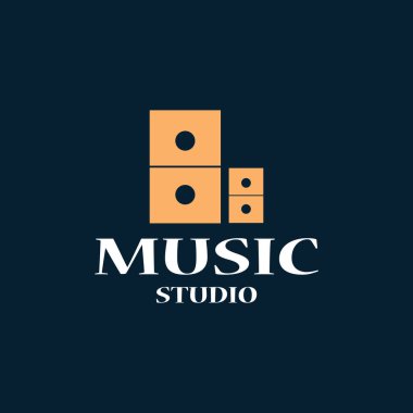 Şirket logonuz için vektör tasarım unsurları, müzik logosu. Modern logo tasarımı, şirket şablonu, müzik simgesi.