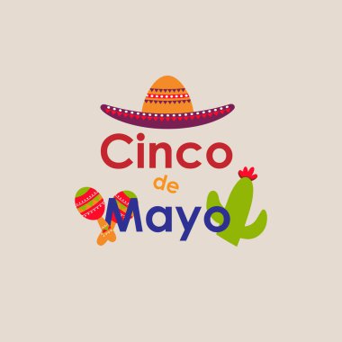 Cinco de Mayo sloganı, tipografi grafik tasarımı, vektör illüstrasyonu, tişört, arka plan, web arkaplan, poster ve daha fazlası için.