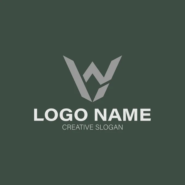 Şirket logonuz için vektör tasarım unsurları, wv monogram logosu. Modern logo tasarımı, şirket şablonu. wv simgesi.