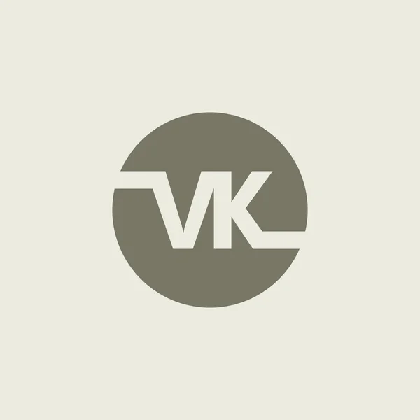 Şirket logonuz için vektör tasarım unsurları, vk monogram logosu. Modern logo tasarımı, şirket şablonu. vk simgesi.