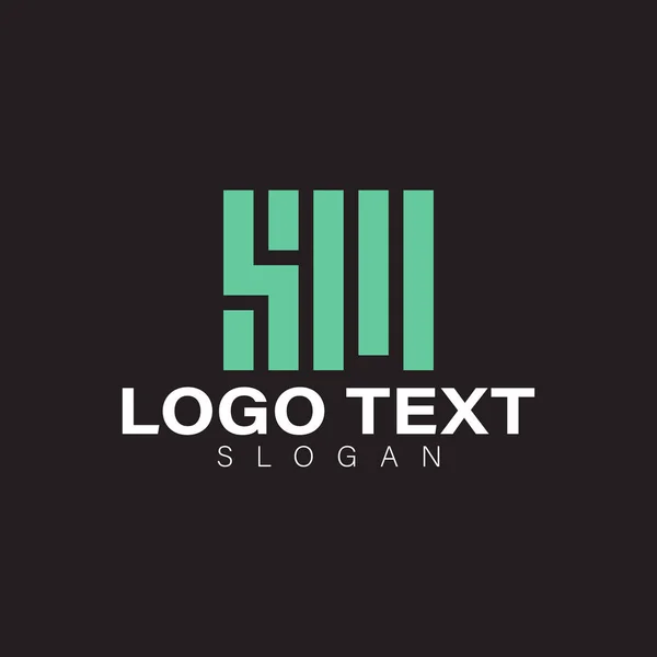 Şirket logonuz için vektör tasarım unsurları, Ssm monogram logosu. Modern logo tasarımı, şirket şablonu. sm simgesi.