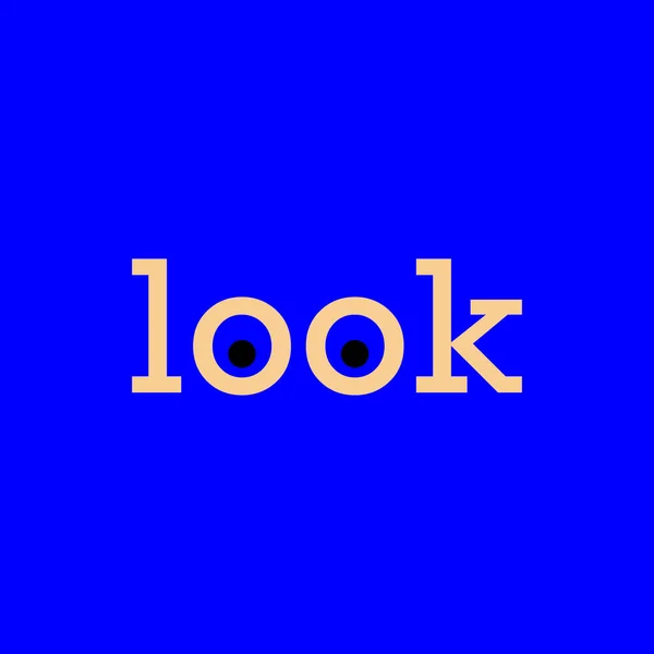 Logotipo Wordmark Sobre Olhar Olhar Logotipo Wordmark Simples Editável Vektor —  Vetores de Stock