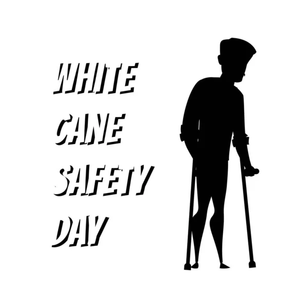 Beyaz baston güvenlik günü sloganı, tipografi grafik tasarımı, vektör illüstrasyonu, tişört, arka plan, web arkaplan, poster ve daha fazlası için.