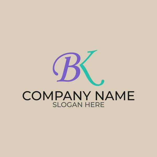 あなたの会社のロゴ 文字Bkのロゴのためのベクターの設計要素 現代のロゴデザイン ビジネスコーポレートテンプレート モノグラムロゴ — ストックベクタ