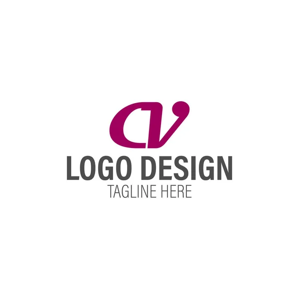 Şirket logonuz için vektör tasarım unsurları, CV harfi logosu. Modern logo tasarımı, şirket şablonu. cv monogram logosu.