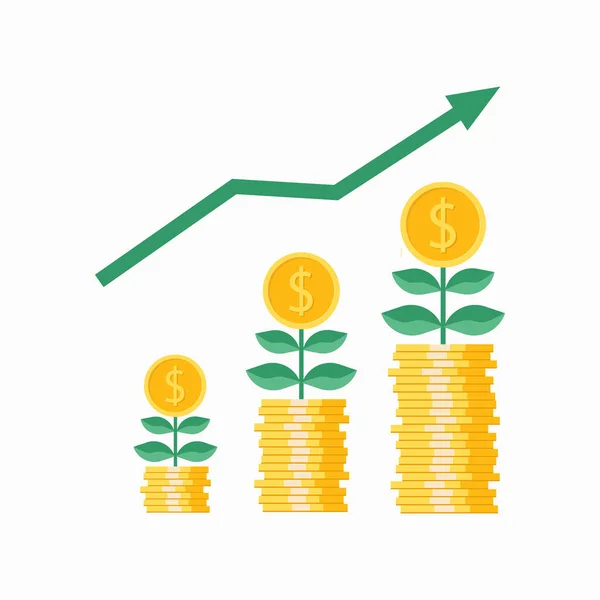 Illustration Vektorgrafik Der Münzen Investitionstabelle Perfekt Für Wirtschaft Finanzen Wirtschaft — Stockvektor