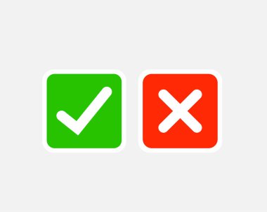İşaretle ve Çapraz İşaretle Sembolleri Kare içinde Simge Elementini Kontrol Et.