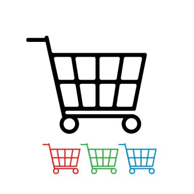 Trolley Cart Simge Vektör Şablonu Düz Tasarım