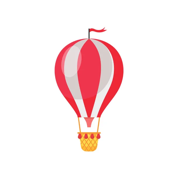 Balão Quente Desenho Desenho Animado Plano Ilustração Vetorial — Vetor de Stock