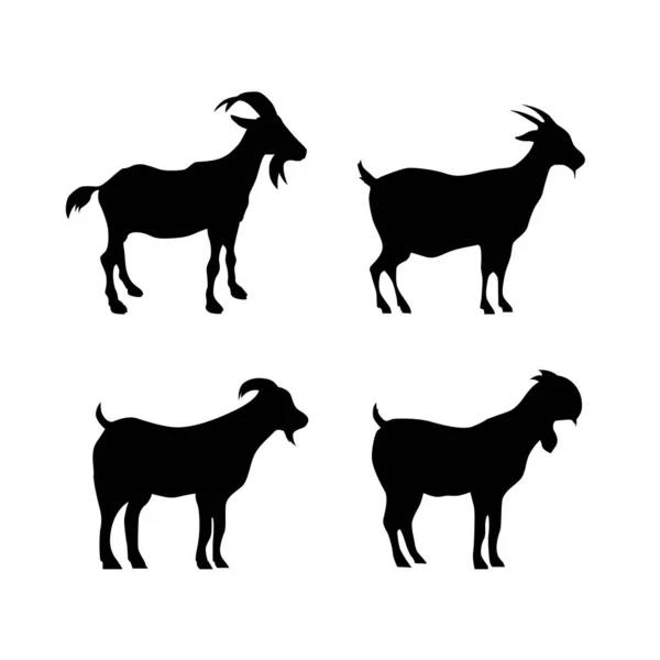 Wektor Kozy Sylwetka Koza Logo Koza Ikona Symbol Wektor Ilustracja — Wektor stockowy