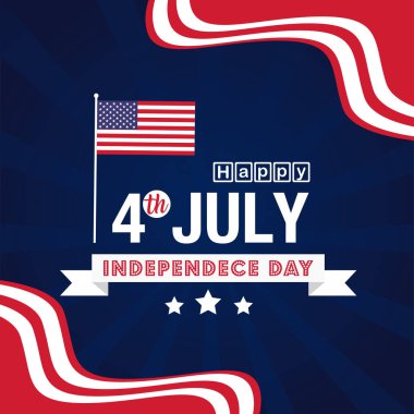 Bayraklar ve yıldızlarla vektör Amerikan bağımsızlık günü