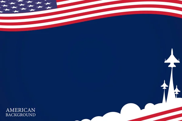 Διάνυσμα Επίπεδη Κυματίζει Αμερικανική Σημαία Φόντο — Διανυσματικό Αρχείο