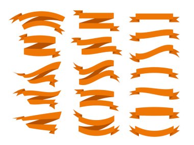 Farklı kurdele afiş koleksiyonunun vektör çizimi. Kutlama ve parti için mükemmel..