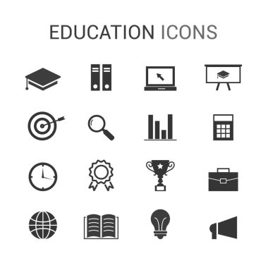 Eğitim web simgelerinin vektör illüstrasyonu