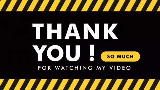 Uyarı Kaseti Arkaplanlı Metin Animasyonunu Izlediğiniz Için Teşekkürler Video Sonu — Stok video