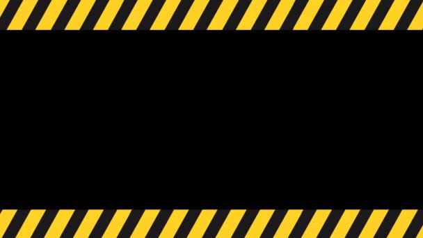 Blinking Warning Alert Loop Animation Warning Caution Tape Animation Video — Stock Video