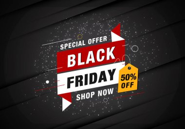 Vektör Kara Cuma satış afişi arkaplanı