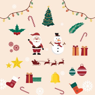 Vektör dairesi noel ögesi koleksiyonu