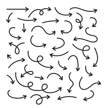 Siyah oklar beyaz arkaplan