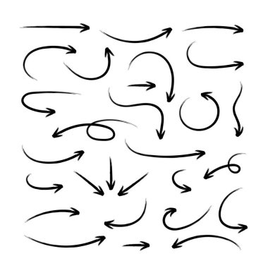 Siyah ve beyaz mürekkep fırçası okları