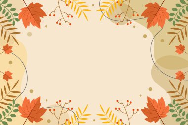 Sonbahar yaprağı arka planı. Vektör İllüstrasyonu.