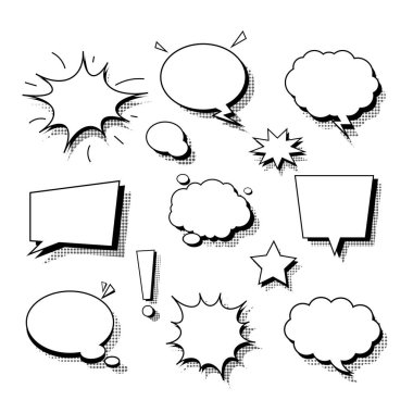 Yarım ton biçiminde konuşma kabarcığı vektörü - Komik tema.