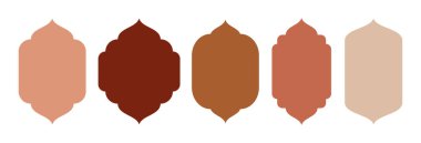 Şekil veren Müslüman kapı ve pencere silueti arap kemeri koleksiyonları. Doğu tarzında desenler. İslami tasarım için en iyisi