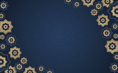 Vektör Ramazan Kareem. Altın ve Soyut Lüks İslami Elemanlar