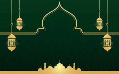 Altın Aksanlı Ramazan için Güzel İslami Şablon Arkaplanı