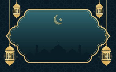 Cami ve Geleneksel Motiflerle İslami Ramazan Vektör Arkaplanı