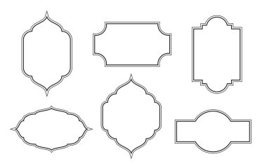 Basit dekoratif çerçeveler kümesi