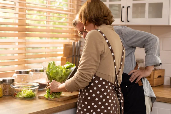 Couples Golden Years Cook Together Deep Talk Can Bring Back — Stock Photo, Image