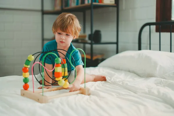 재미있는 교육용 장난감 블록을 만드는 것외에 아이들의 발달에 도움이 능력을 — 스톡 사진