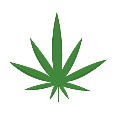 Esrar bitkisi yaprağı yeşili izole edilmiş basım için tıbbi tasarım.