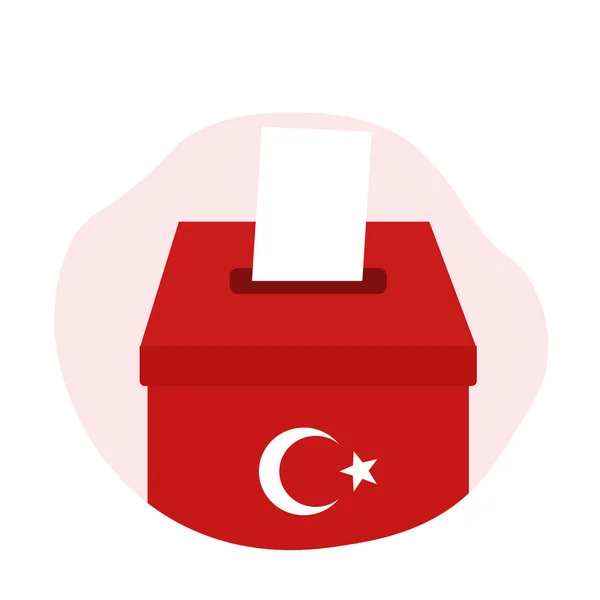 Koncepcja Wyborów Prezydenckich Rządu Turcji Ilustracja Pola Głosowania Turecką Flagą — Wektor stockowy