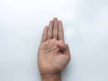 Sağır dilsiz el dili beyaza izole edilmiş, alfabeyi öğrenin, sağır ve dilsiz iletişimi öğrenin. alfabe