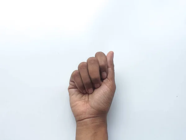 Döva Stumt Handspråk Isolerat Vitt Lär Dig Alfabetet Dövstum Icke — Stockfoto