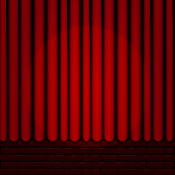 Rideau Rouge Avec Projecteur — Image vectorielle