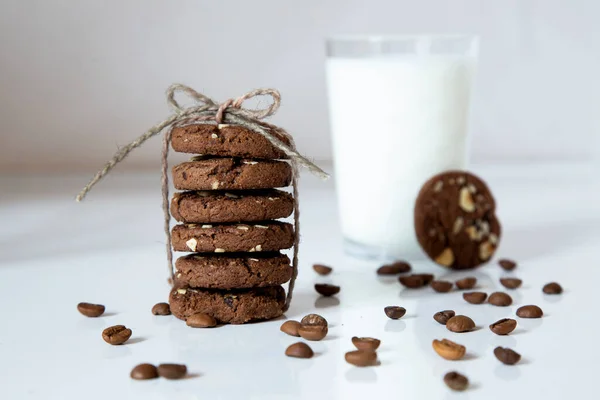 Kekse Und Milch Lebensmittel Foto — Stockfoto