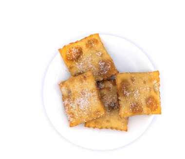 lies or chatter, carnival sweets on a plain white background during the carnival period 2023