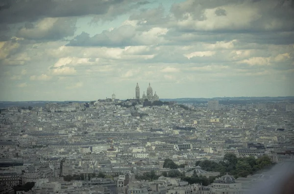 Vista Pájaro Ciudad París Capital Francia Durante Caluroso Día Verano — Foto de Stock